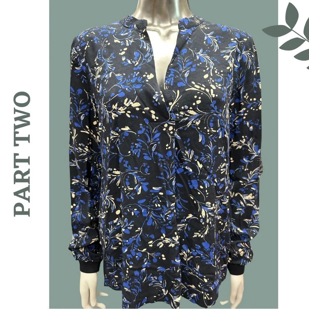 Part Two Milean Blouse Blue Black
Long Sleeve Print Size 10 - Picture 3 of 10